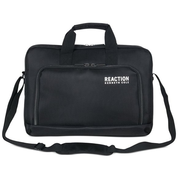 Kenneth Cole Black Toploader Laptop Briefcase Travel Computer Bag - Picture 1 of 5